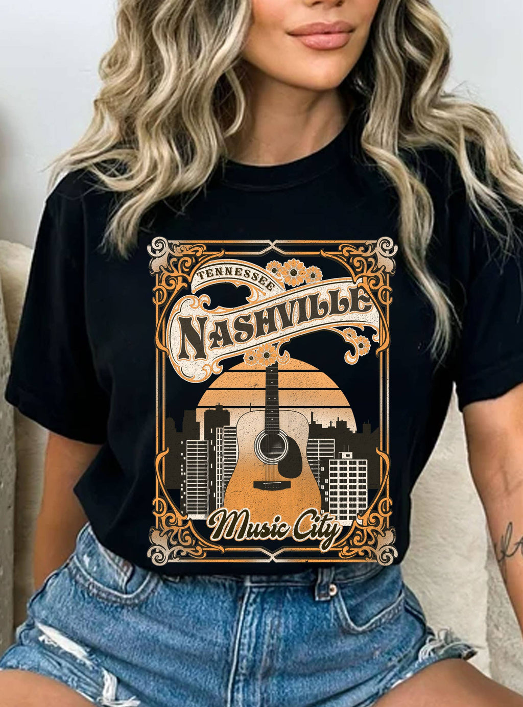 Nashville Music City Graphic - Adult & Kids T-Shirts, Sweatshirts & Hoodies apparel design preview 1