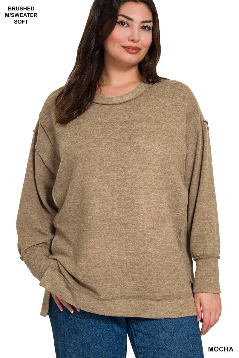 .SI-26469 Brushed Melange Hacci Oversized Exposed - Adult & Kids T-Shirts, Sweatshirts & Hoodies apparel design preview 1