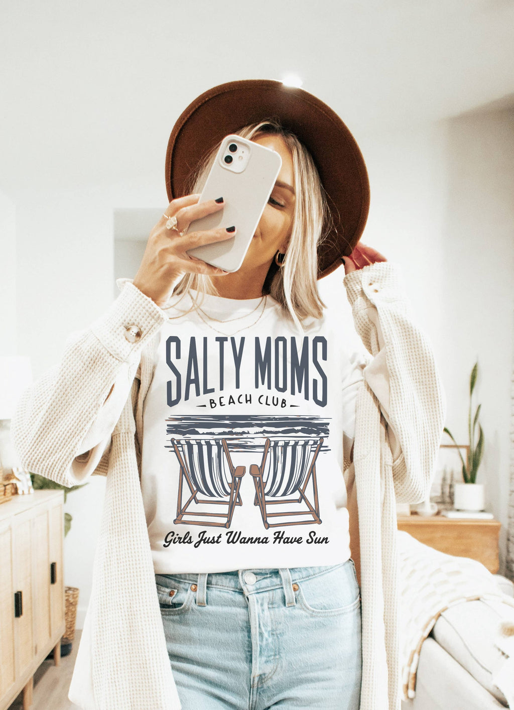 Salty Moms Beach Club Graphic Summer - Adult & Kids T-Shirts, Sweatshirts & Hoodies apparel design preview 1