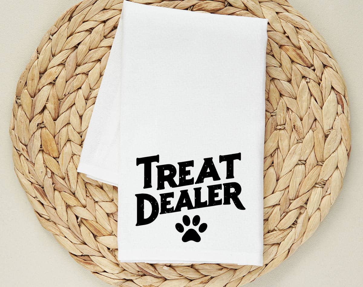 Treat Dealer Cute Funny Dog Tea Towel - Adult & Kids T-Shirts, Sweatshirts & Hoodies apparel design preview 1