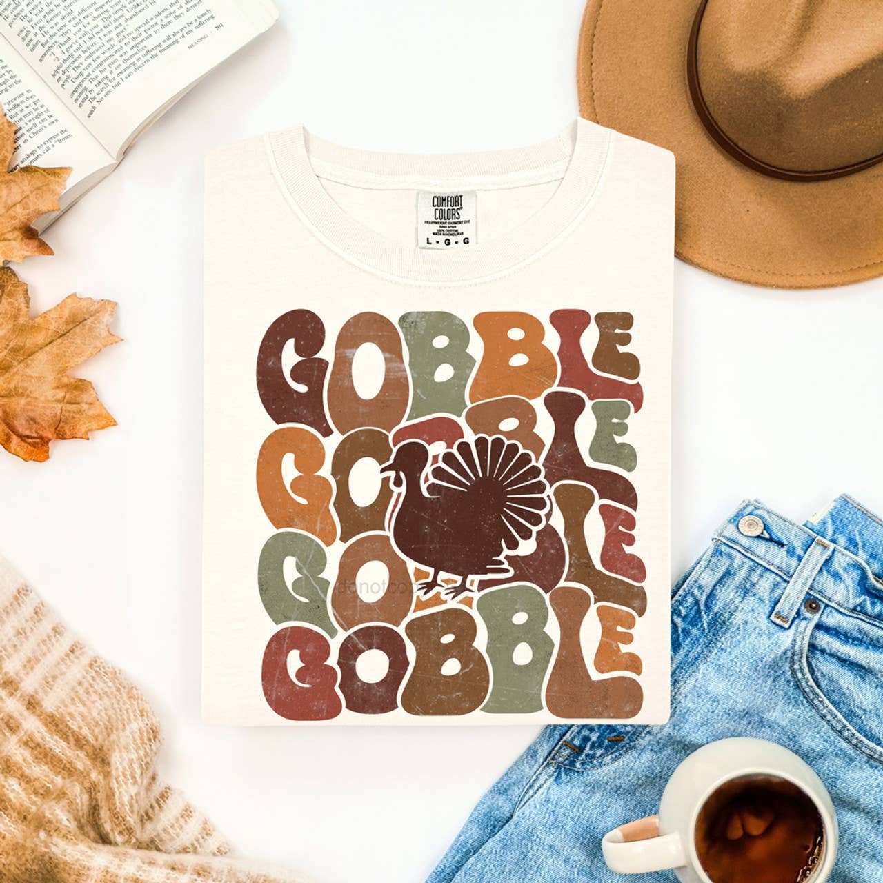 Stacked Gobble Retro - Adult & Kids T-Shirts, Sweatshirts & Hoodies apparel design preview 1