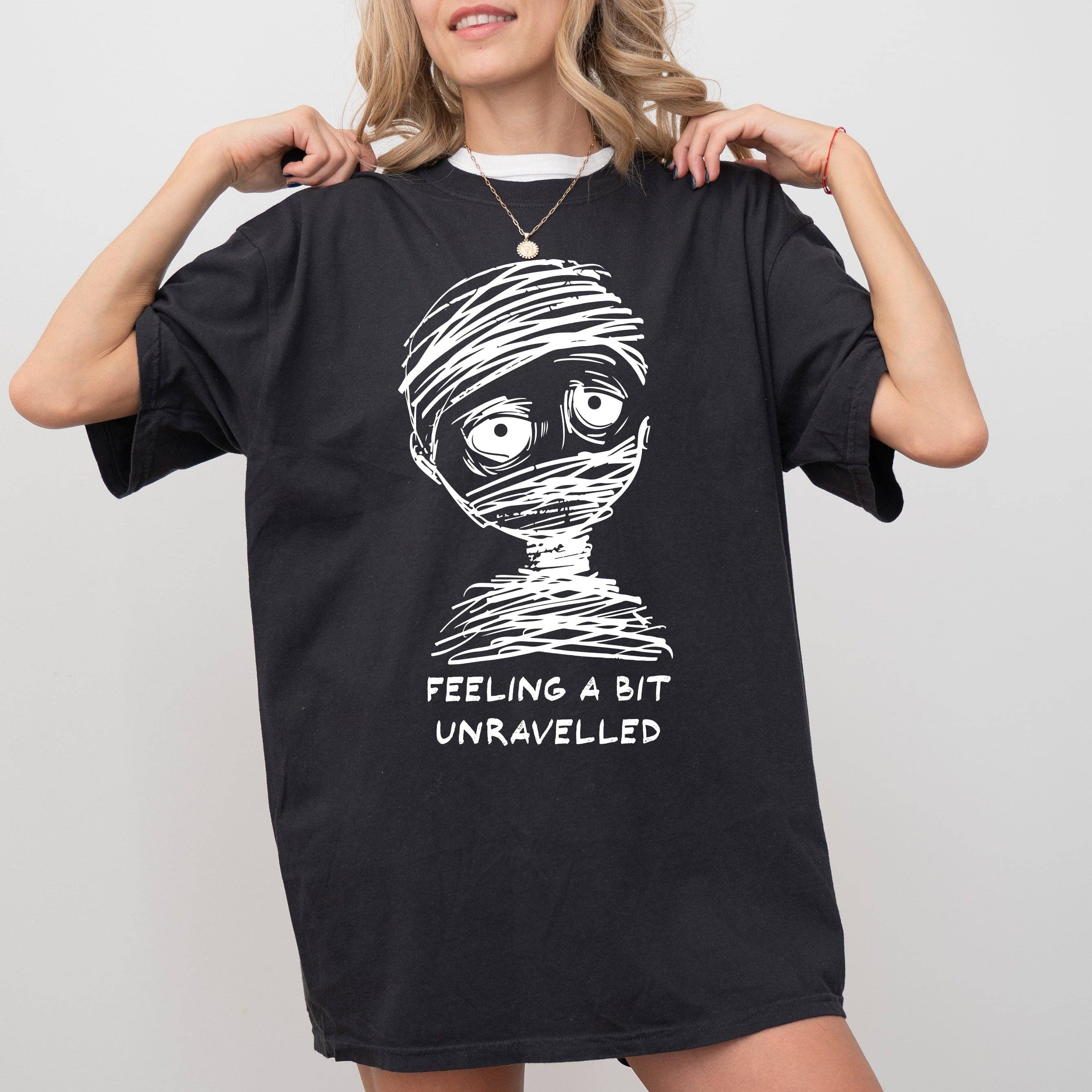 Feeling A Bit Unravelled, Mummy, Funny, Halloween - Adult & Kids T-Shirts, Sweatshirts & Hoodies apparel design preview 1