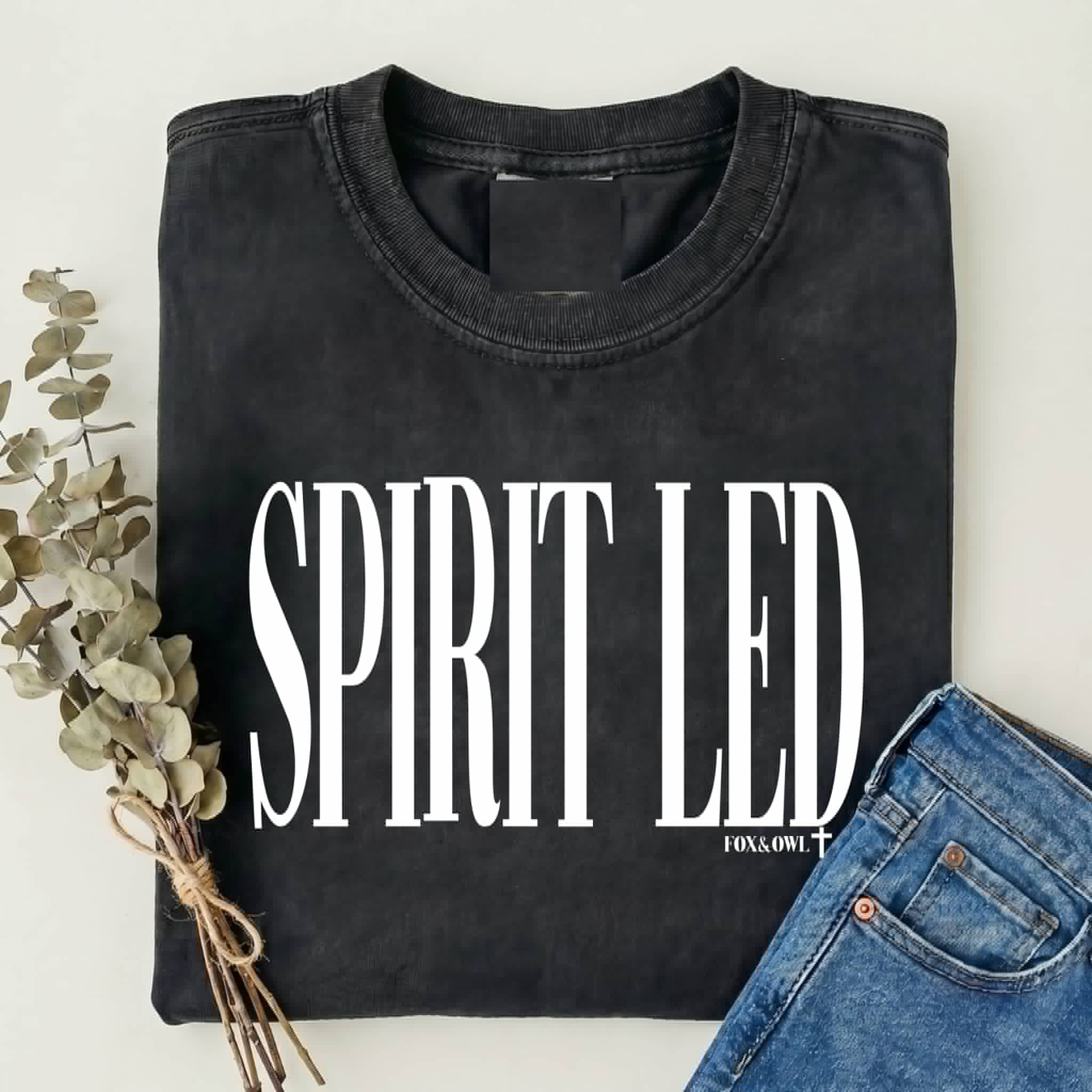 Spirit Led Black Comfort Color Faith Based Fall - Adult & Kids T-Shirts, Sweatshirts & Hoodies apparel design preview 1