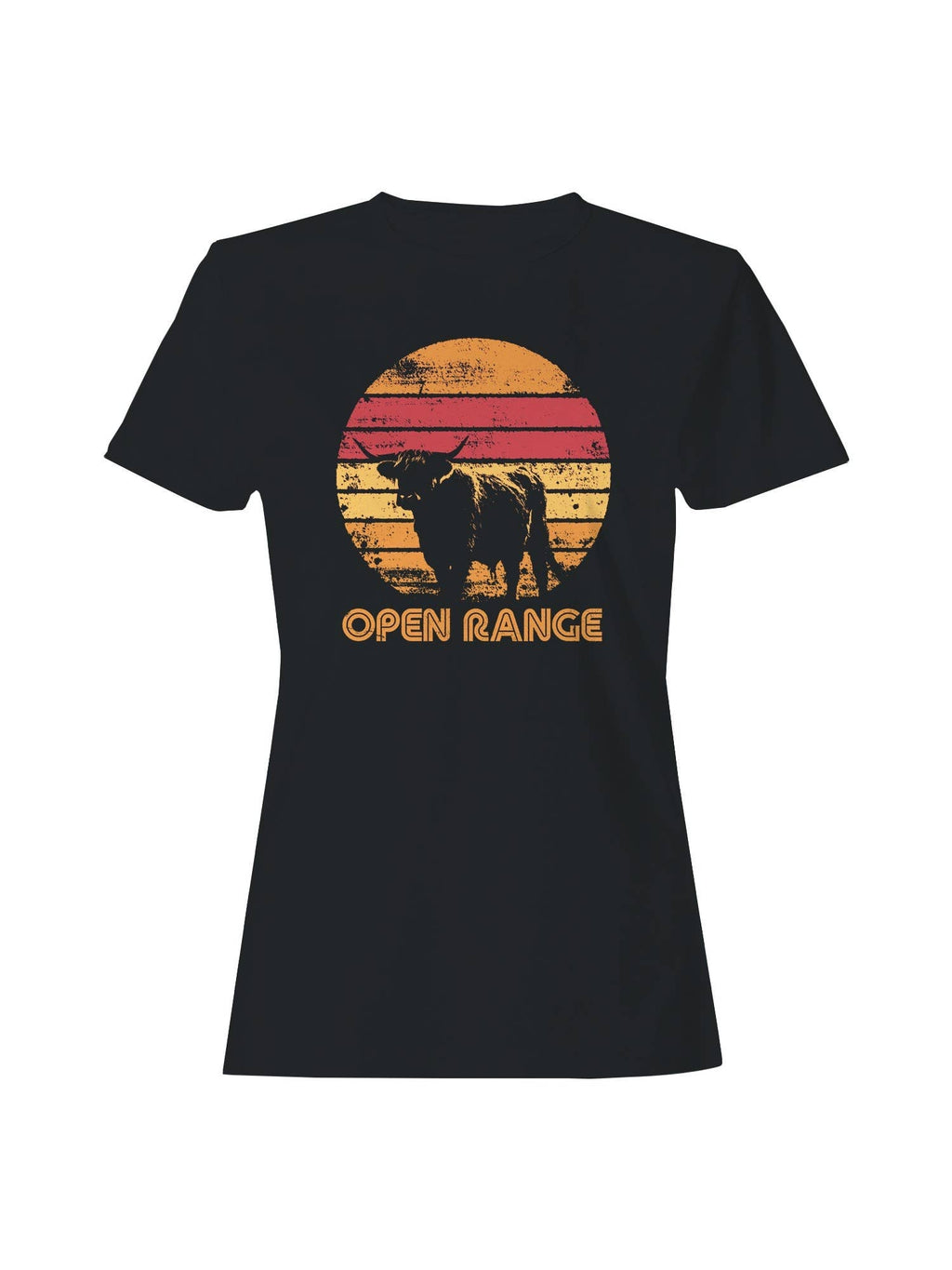 Vintage Open Range Sunset Design Women's - Adult & Kids T-Shirts, Sweatshirts & Hoodies apparel design preview 1