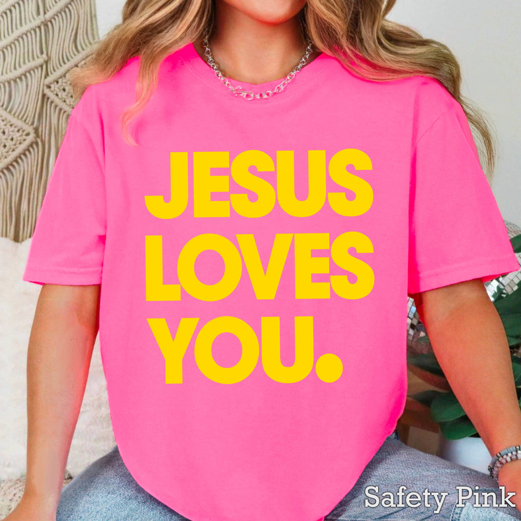 Jesus Loves You Christian Graphic Gildan - Adult & Kids T-Shirts, Sweatshirts & Hoodies apparel design preview 1