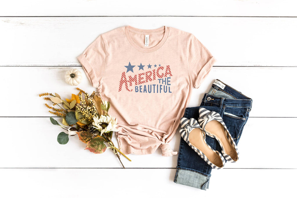 America the Beautiful Flag Patriotic - Adult & Kids T-Shirts, Sweatshirts & Hoodies apparel design preview 1