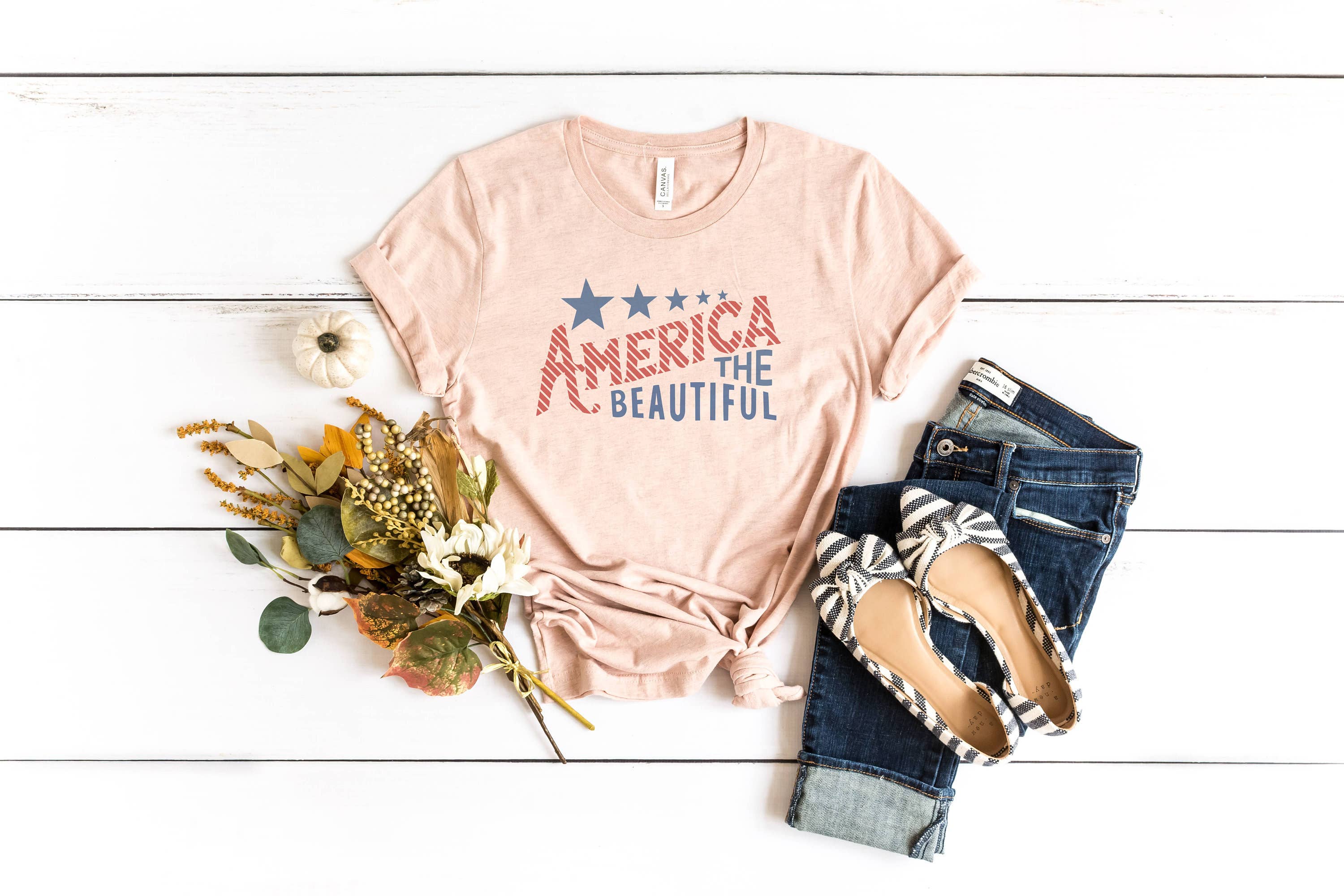 America the Beautiful Flag Patriotic - Adult & Kids T-Shirts, Sweatshirts & Hoodies apparel design preview 1