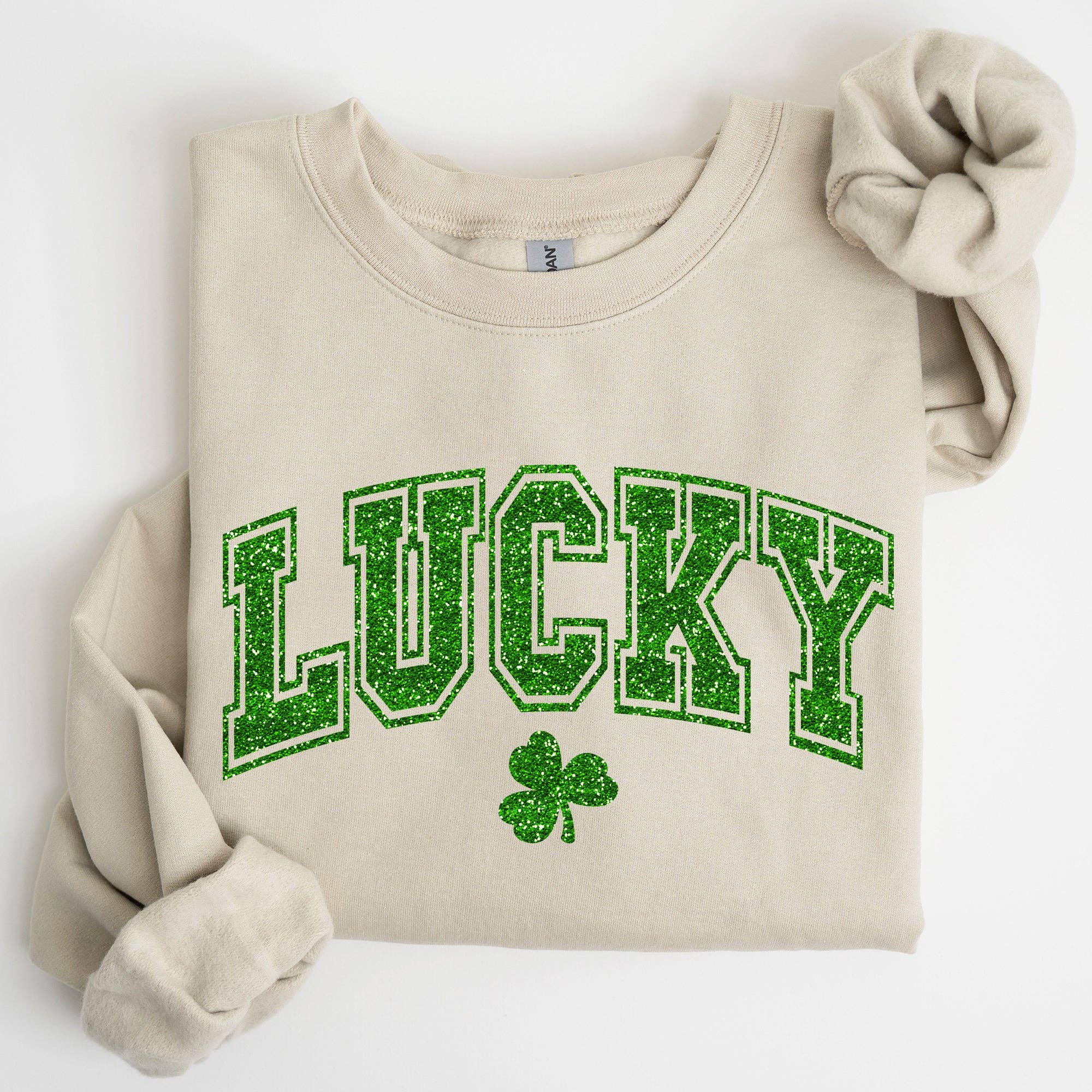 Lucky, Glitter Shamrock, St Patrick's Day - Adult & Kids T-Shirts, Sweatshirts & Hoodies apparel design preview 1