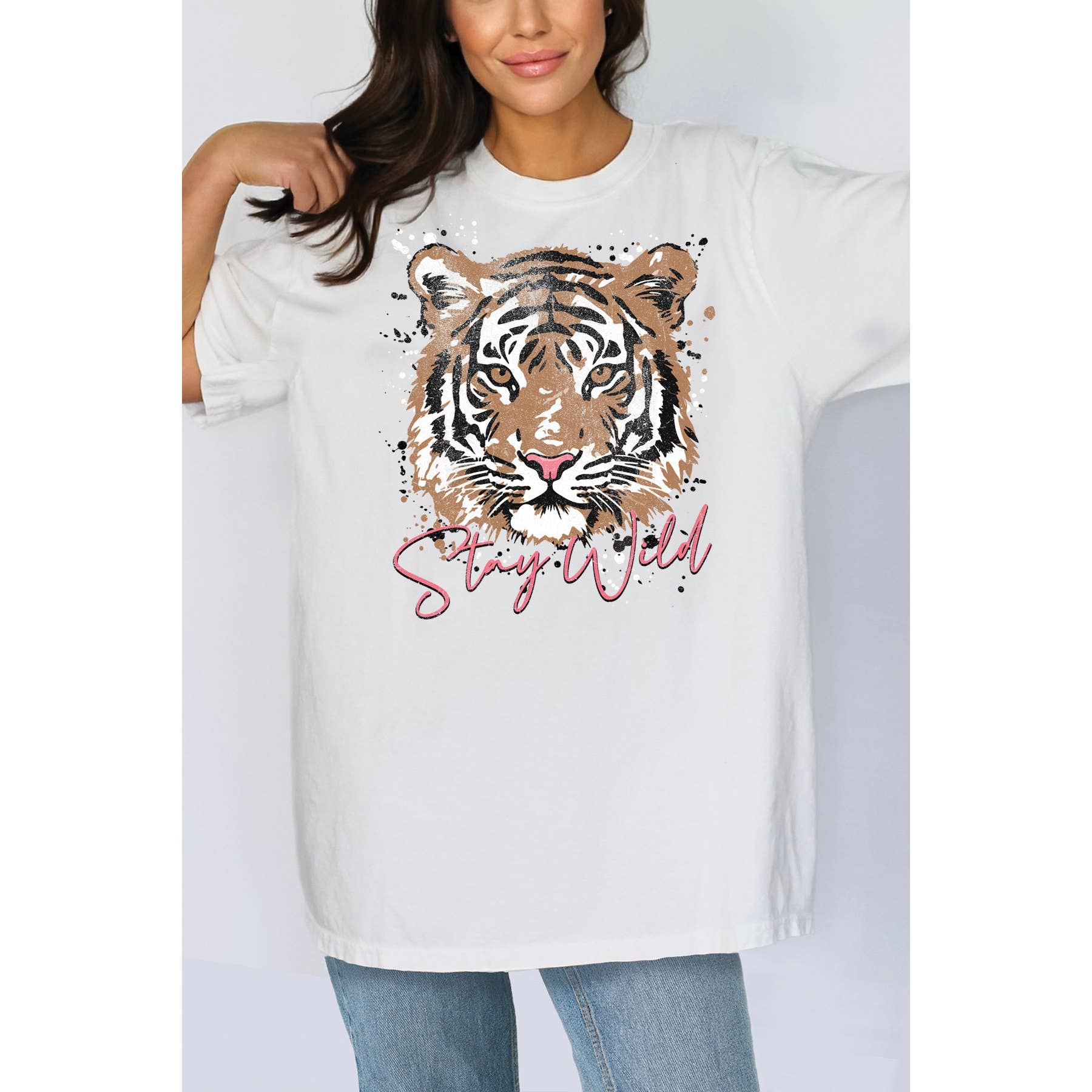 Tiger-Stay Wild Oversized Unisex T - Adult & Kids T-Shirts, Sweatshirts & Hoodies apparel design preview 1