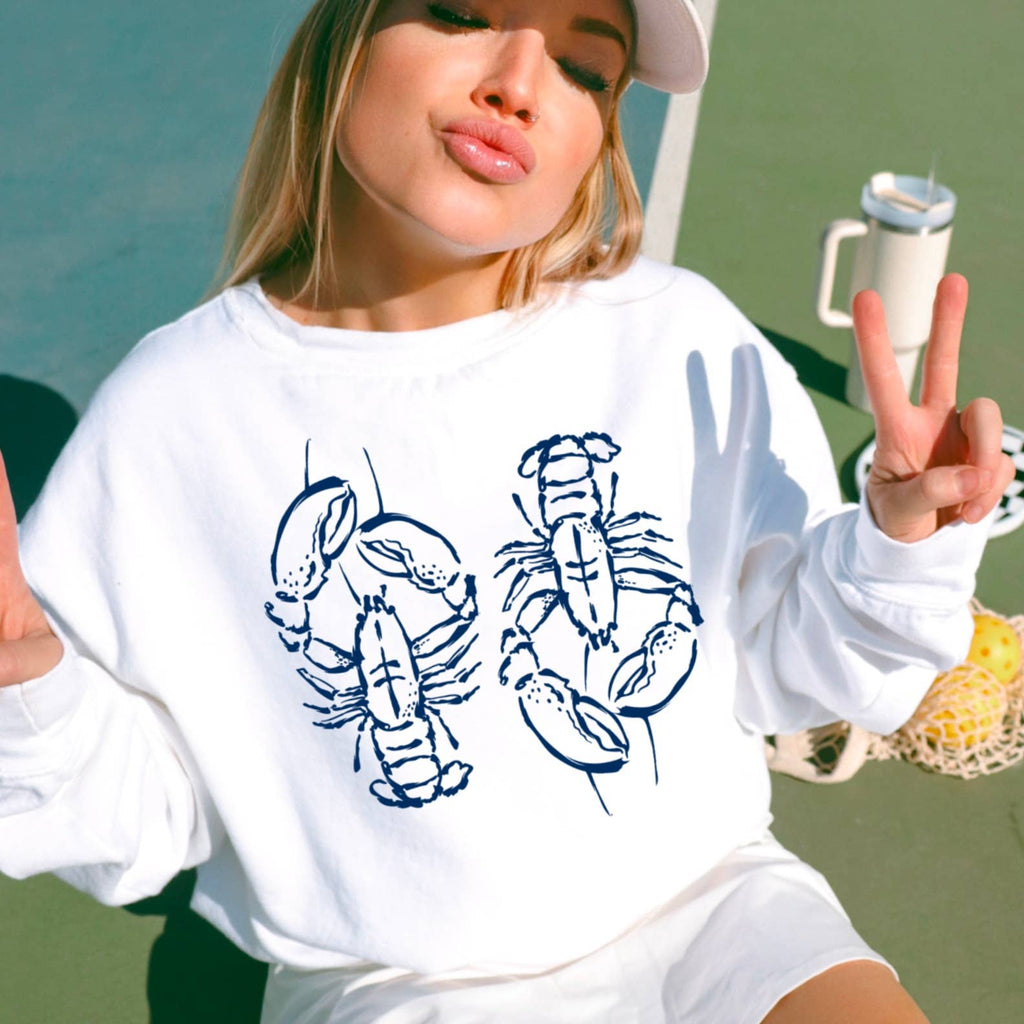 Coastal Aesthetic Summer Lobsters - Adult & Kids T-Shirts, Sweatshirts & Hoodies apparel design preview 1