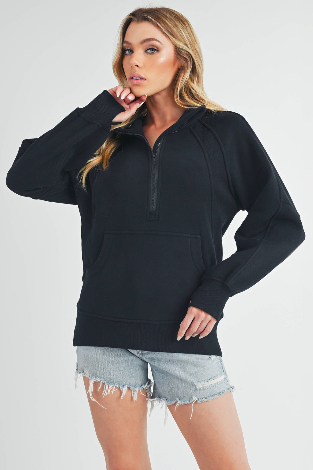 *Small Only* 986DK Long Dove Funnel Neck Half Zip - Adult & Kids T-Shirts, Sweatshirts & Hoodies apparel design preview 1