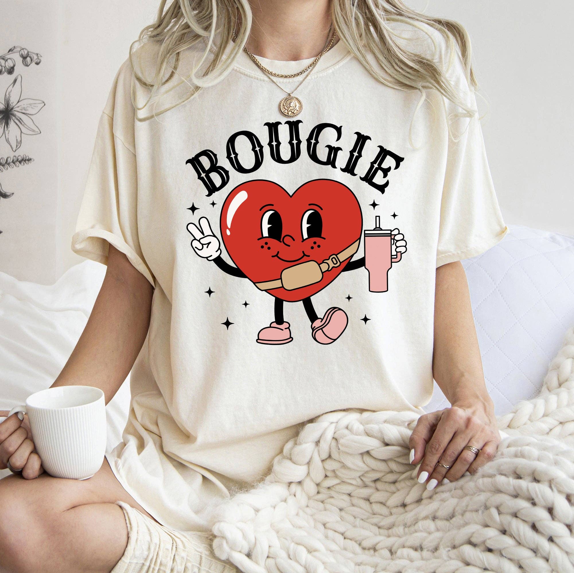 Bougie Heart, Boujee, Comfort Colors Valentine's Day - Adult & Kids T-Shirts, Sweatshirts & Hoodies apparel design preview 1