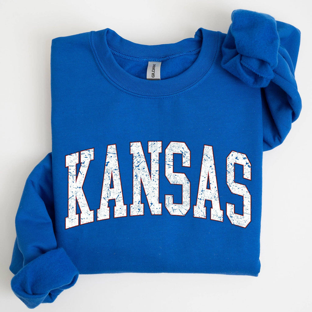 Kansas, Football, Sports Game Day Touchdown State - Adult & Kids T-Shirts, Sweatshirts & Hoodies apparel design preview 1