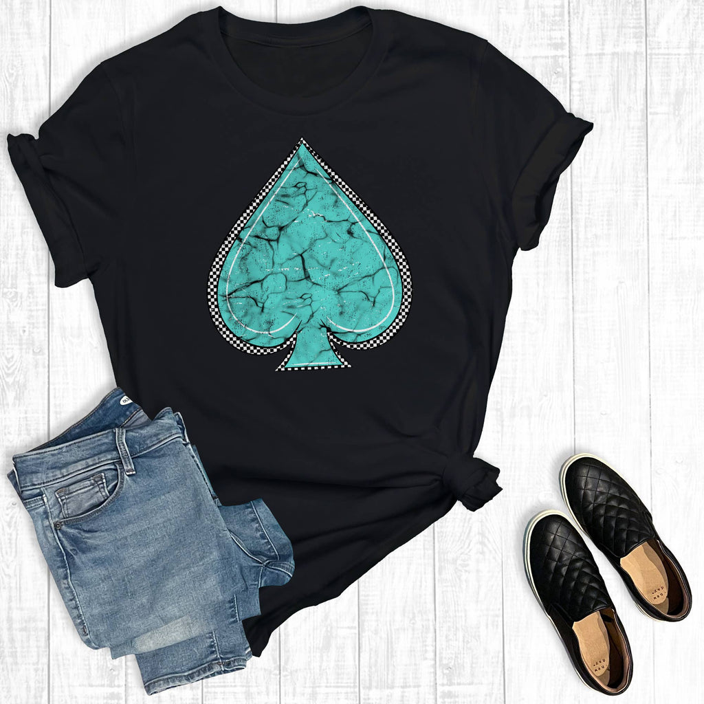 Western Turquoise Spade Graphic - Adult & Kids T-Shirts, Sweatshirts & Hoodies apparel design preview 1