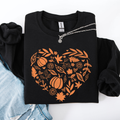 Fall Heart, Pumpkin Leaves, Autumn - Adult & Kids T-Shirts, Sweatshirts & Hoodies apparel design preview 1
