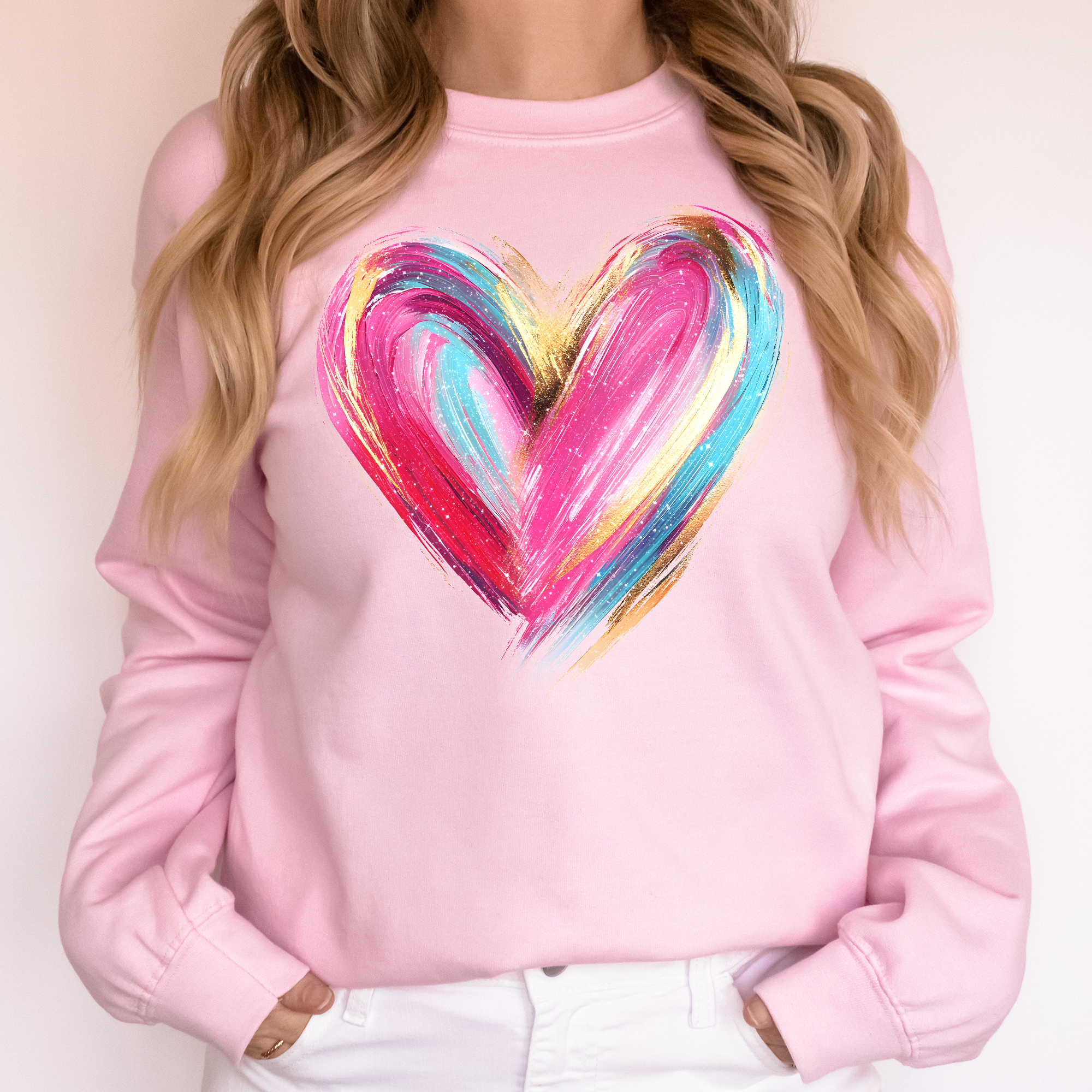 Glittery Brush Stroke Heart, Valentine's Day, - Adult & Kids T-Shirts, Sweatshirts & Hoodies apparel design preview 1