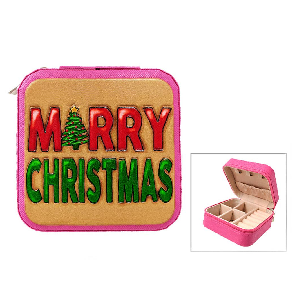 Merry Christmas Design Square Leather Jewelry Box - Adult & Kids T-Shirts, Sweatshirts & Hoodies apparel design preview 1