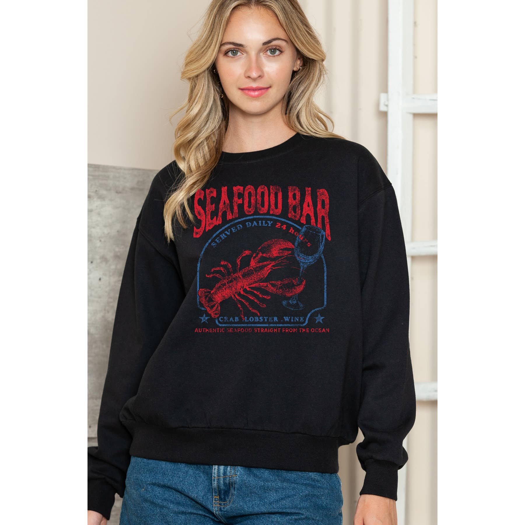Seafood Bar Crewneck Sweater - Adult & Kids T-Shirts, Sweatshirts & Hoodies apparel design preview 1
