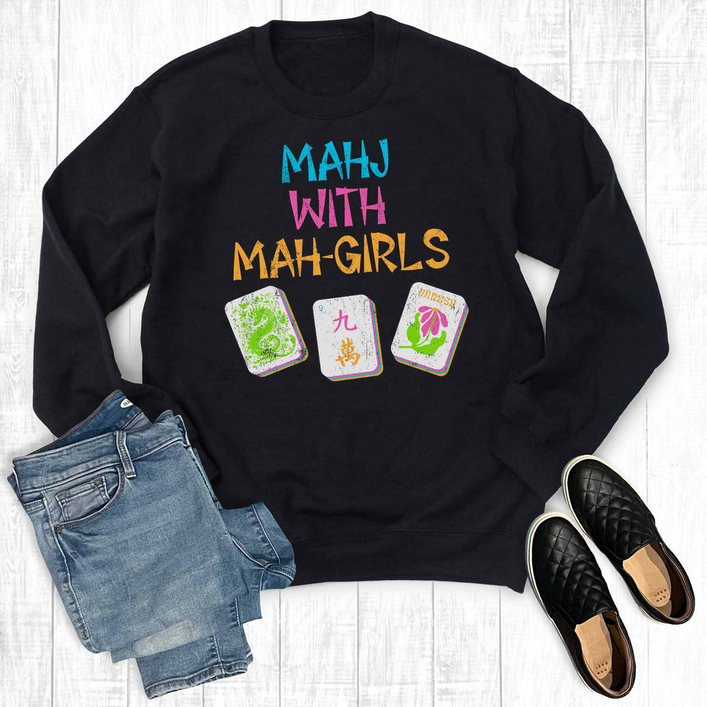 Retro Mahj with Mah Girls Graphic - Adult & Kids T-Shirts, Sweatshirts & Hoodies apparel design preview 1