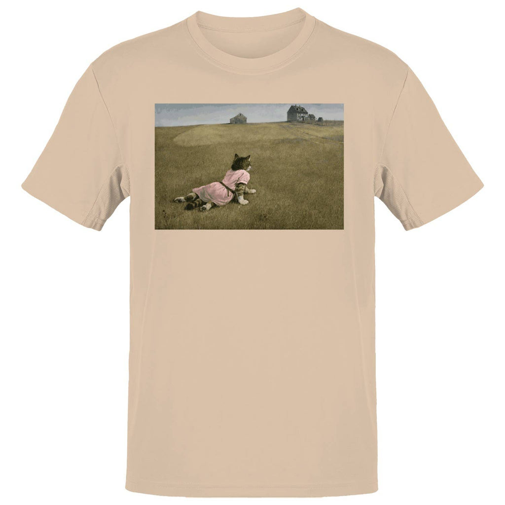Cat Prairie Landscape Men's Natural - Adult & Kids T-Shirts, Sweatshirts & Hoodies apparel design preview 1
