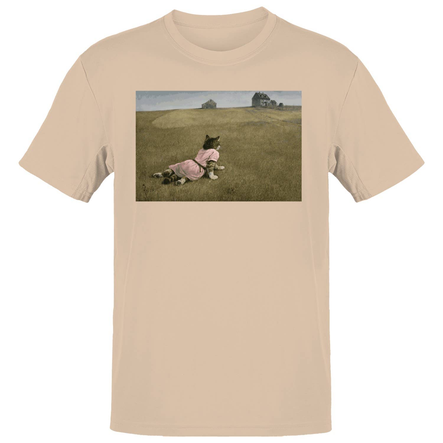 Cat Prairie Landscape Men's Natural - Adult & Kids T-Shirts, Sweatshirts & Hoodies apparel design preview 1