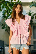 IT2882 Ruffle Smocked Peplum Blouse - Adult & Kids T-Shirts, Sweatshirts & Hoodies apparel design preview 1