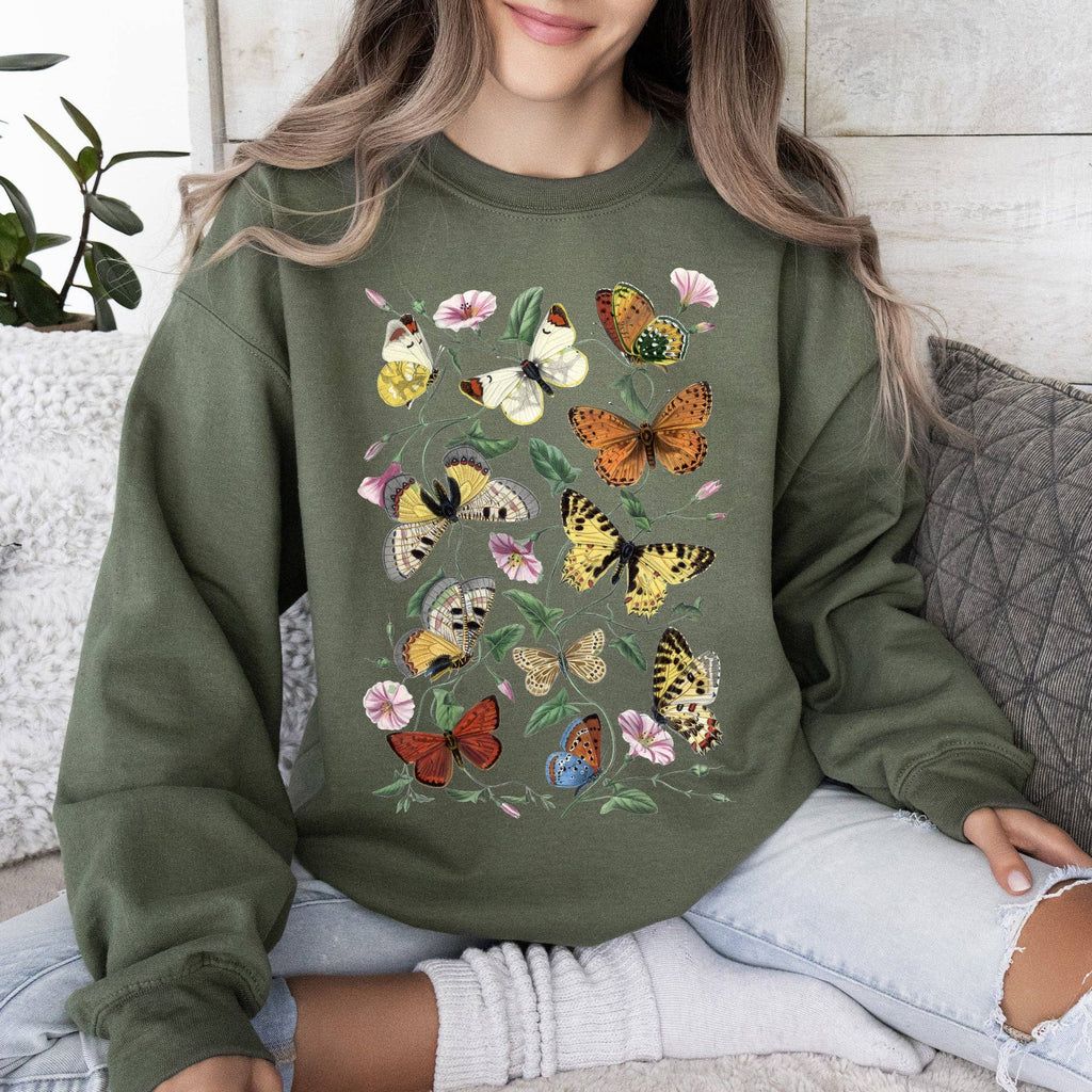Butterfly Garden, Vibrant Floral and Print - Adult & Kids T-Shirts, Sweatshirts & Hoodies apparel design preview 1