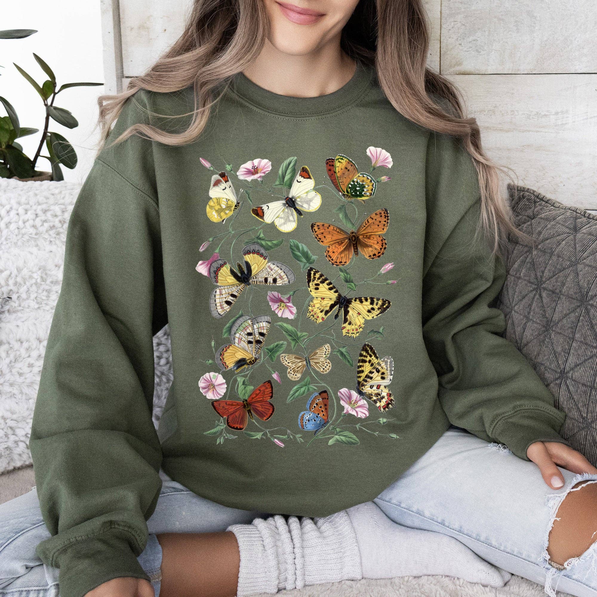 Butterfly Garden, Vibrant Floral and Print - Adult & Kids T-Shirts, Sweatshirts & Hoodies apparel design preview 1