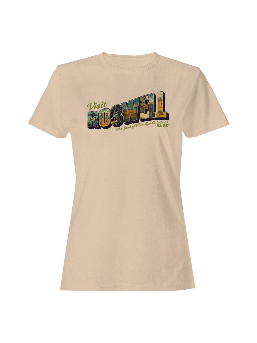 Visit Roswell: Friendly Abductions Women's - Adult & Kids T-Shirts, Sweatshirts & Hoodies apparel design preview 1