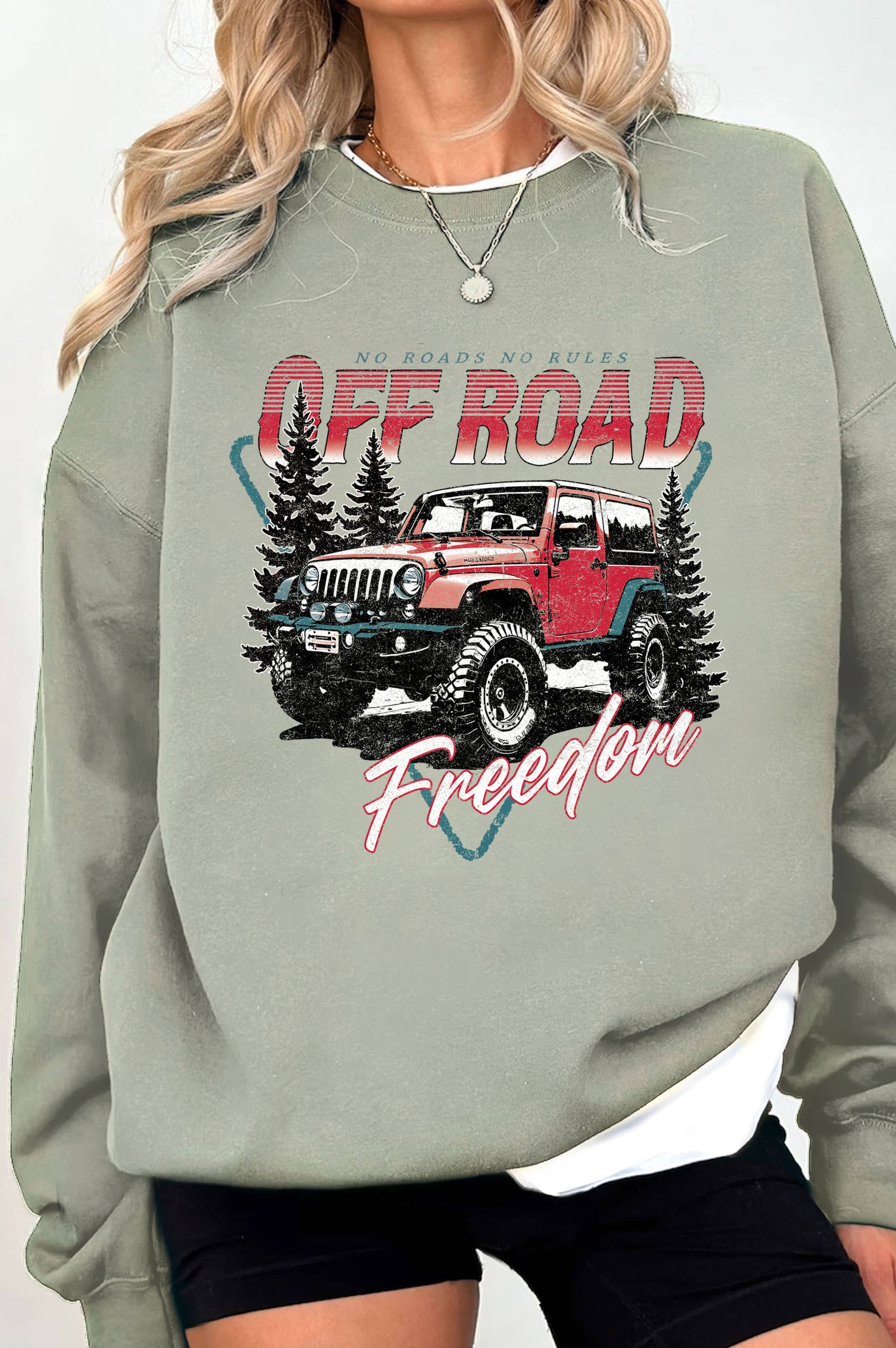 Off Road Freedom Car Graphic Brushed - Adult & Kids T-Shirts, Sweatshirts & Hoodies apparel design preview 1