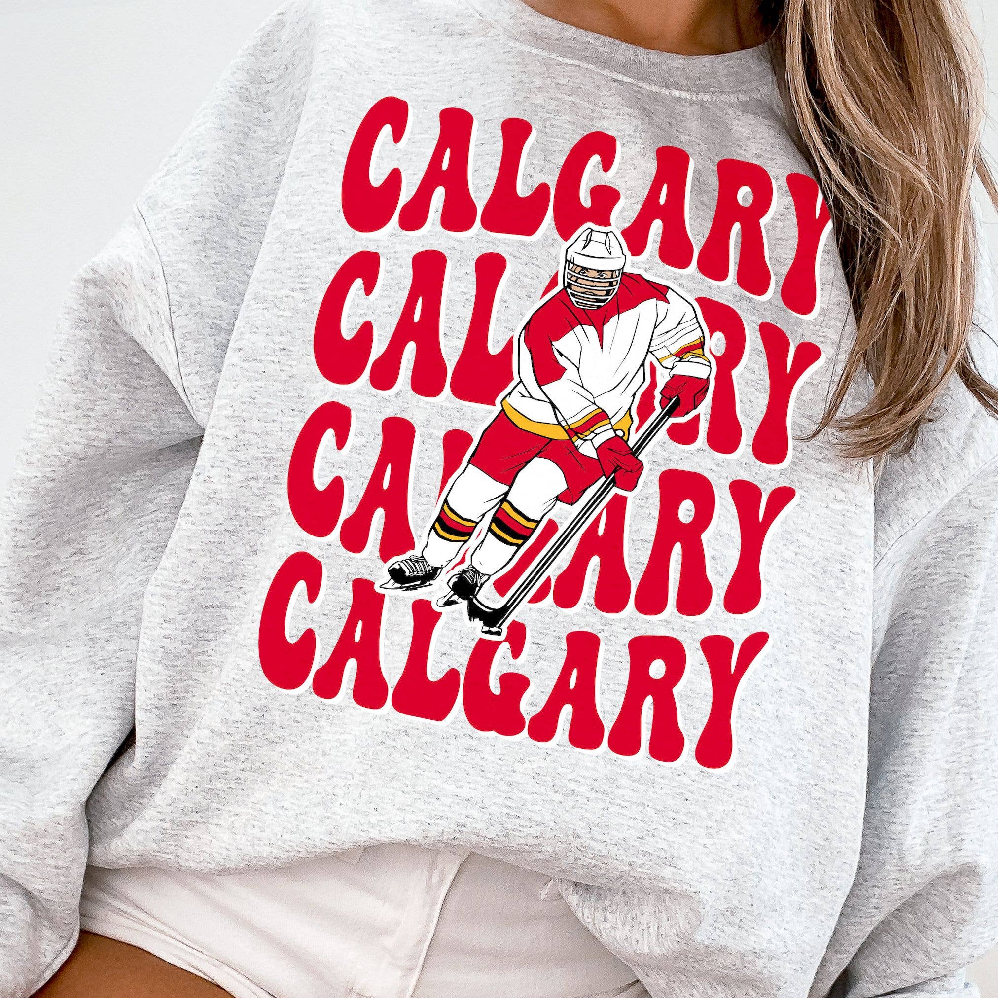 Retro Calgary Flames Hockey Fan 1980s Ice - Adult & Kids T-Shirts, Sweatshirts & Hoodies apparel design preview 1