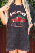 Small Town Christmas Oversize Mineral Graphic - Adult & Kids T-Shirts, Sweatshirts & Hoodies apparel design preview 1