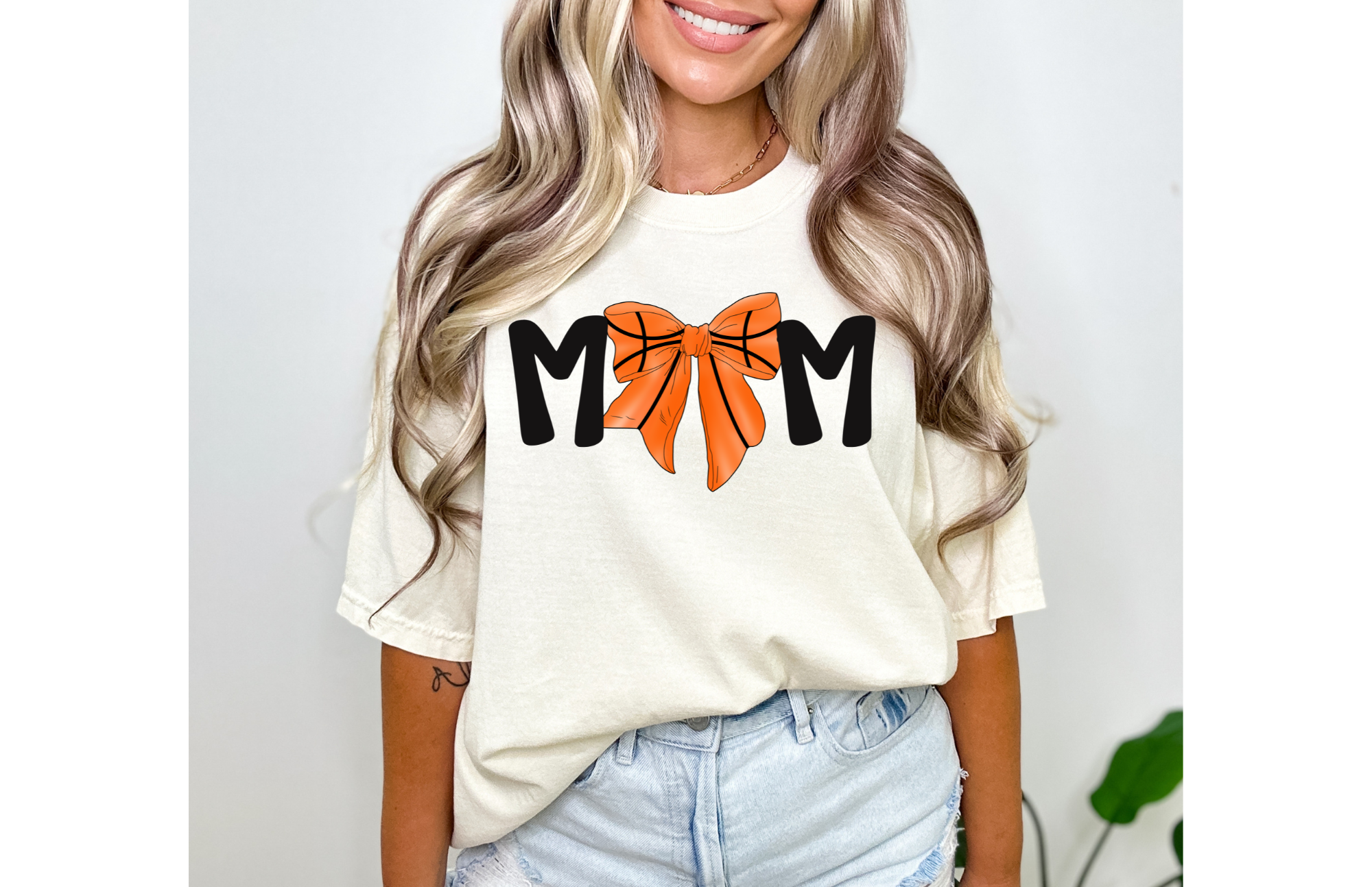 Sports Bow Mom On Comfort Colors - Adult & Kids T-Shirts, Sweatshirts & Hoodies apparel design preview 1