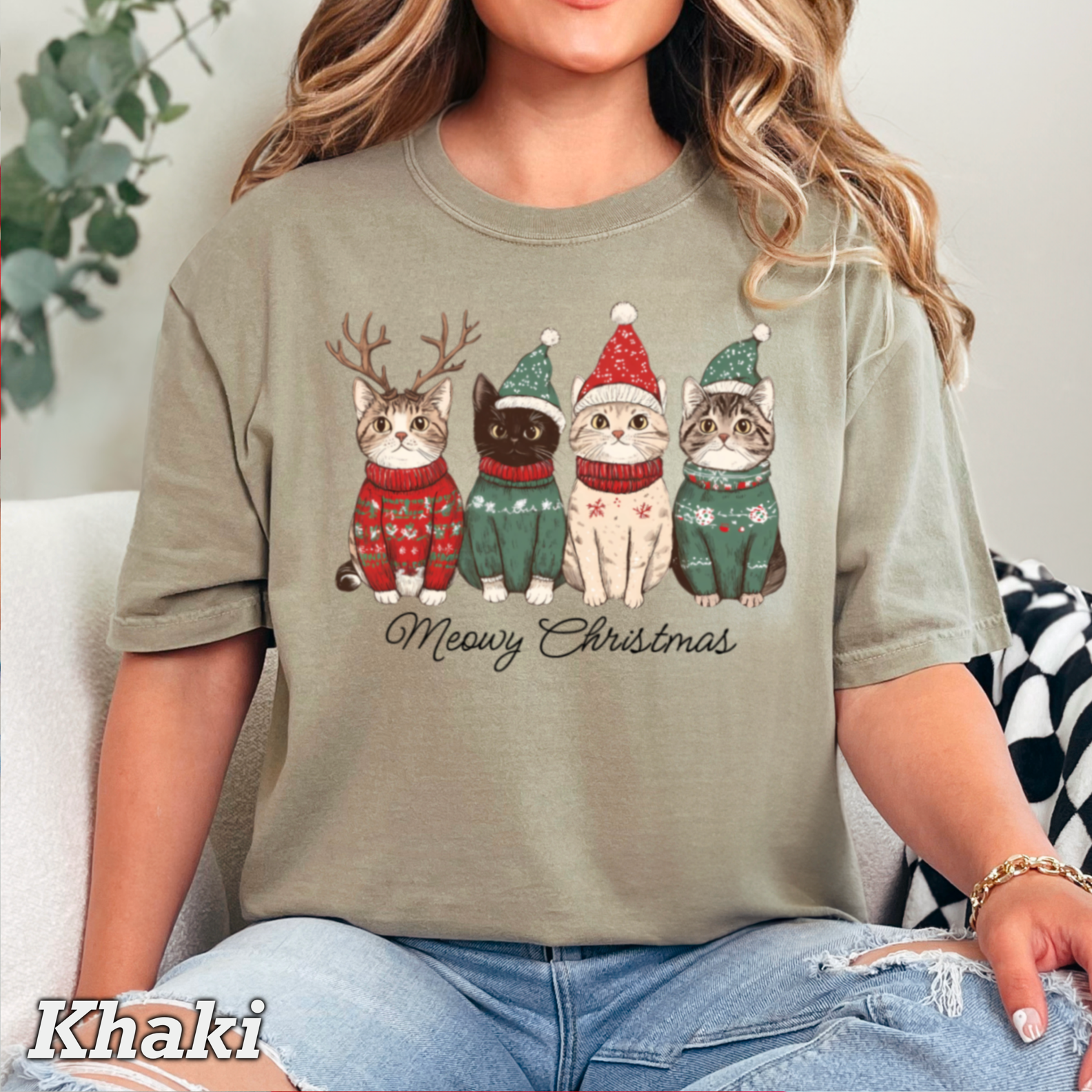 Meowy Christmas 2025 Graphic Comfort Color - Adult & Kids T-Shirts, Sweatshirts & Hoodies apparel design preview 1