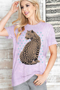Women Cheetah Graphic Print Mineral Wash Top - Adult & Kids T-Shirts, Sweatshirts & Hoodies apparel design preview 1