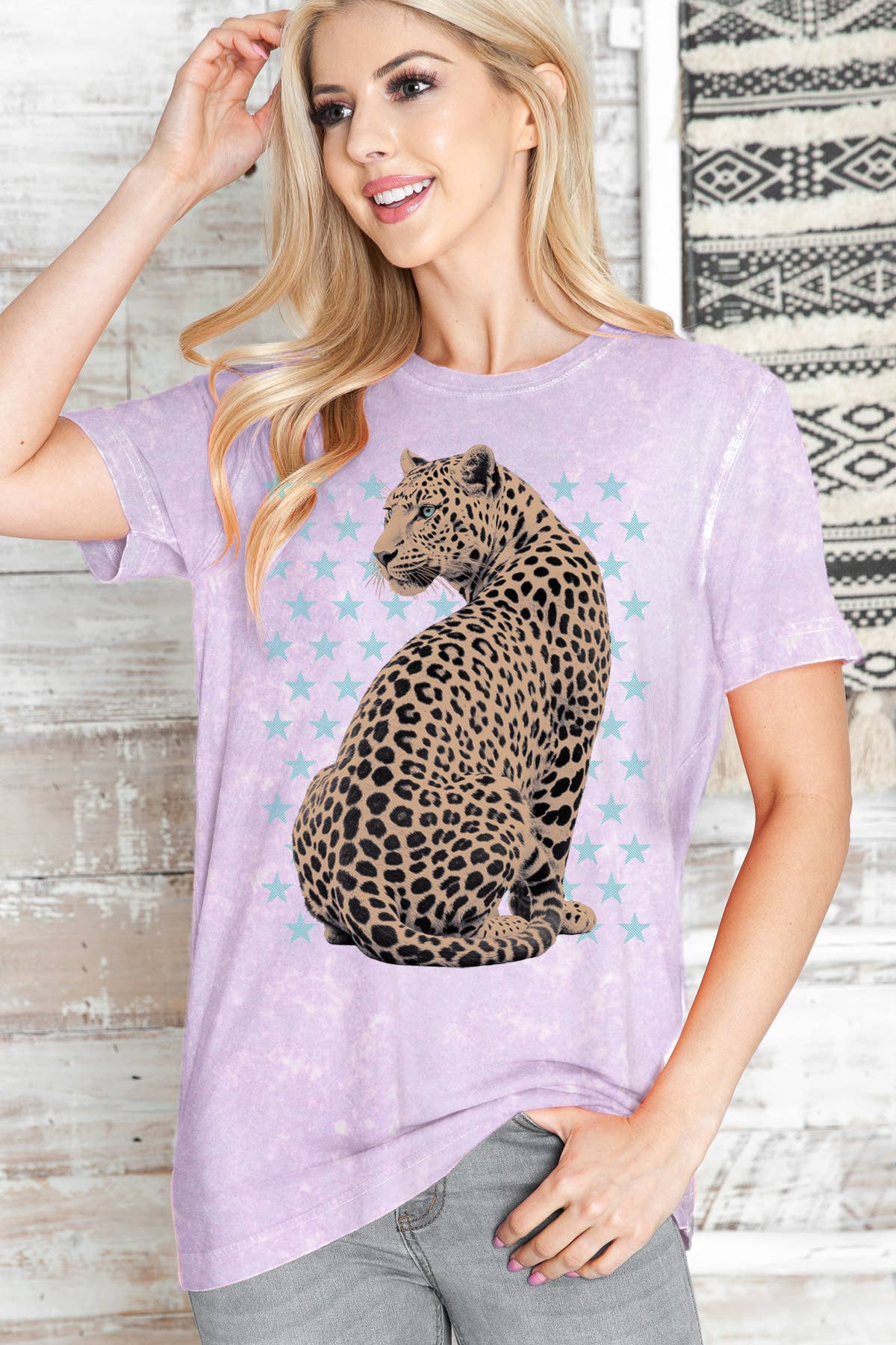 Women Cheetah Graphic Print Mineral Wash Top - Adult & Kids T-Shirts, Sweatshirts & Hoodies apparel design preview 1