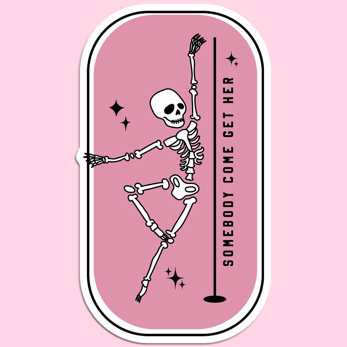 Skeleton Sticker Decal, Funny Stripper - Adult & Kids T-Shirts, Sweatshirts & Hoodies apparel design preview 1