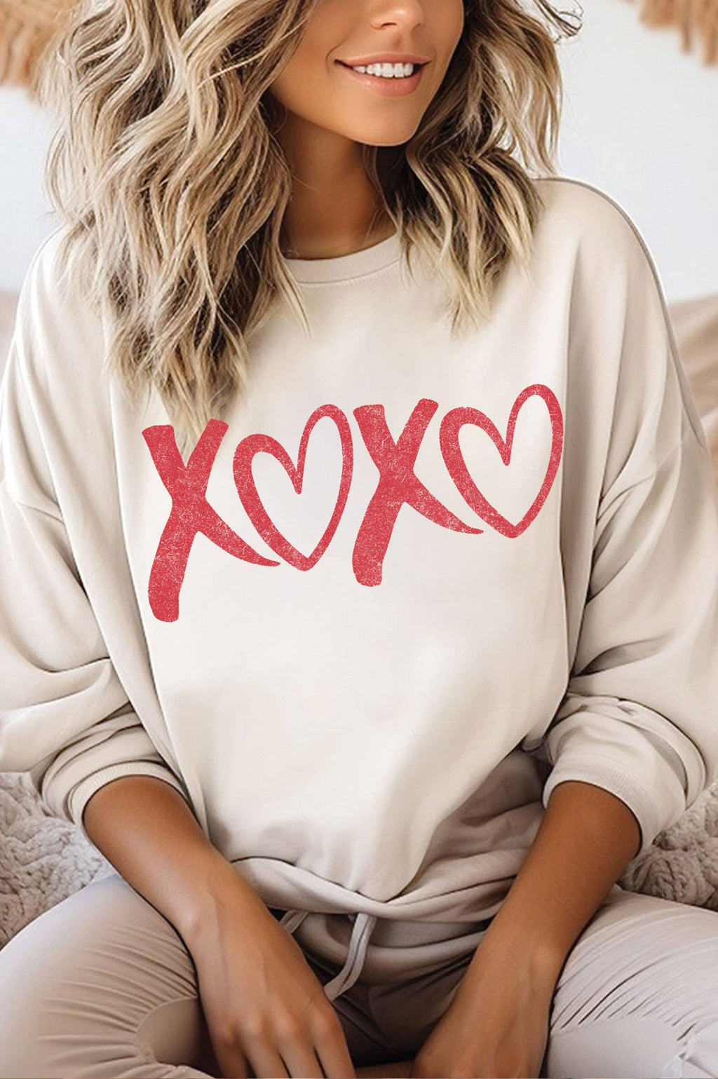 Xoxo Puff Valentine Graphic Brushed - Adult & Kids T-Shirts, Sweatshirts & Hoodies apparel design preview 1
