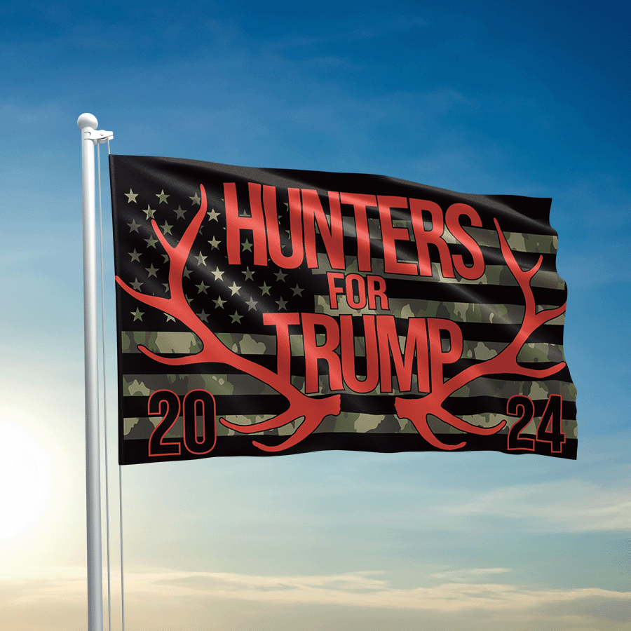 Hunters For Trump Flag 0001 - Adult & Kids T-Shirts, Sweatshirts & Hoodies apparel design preview 1