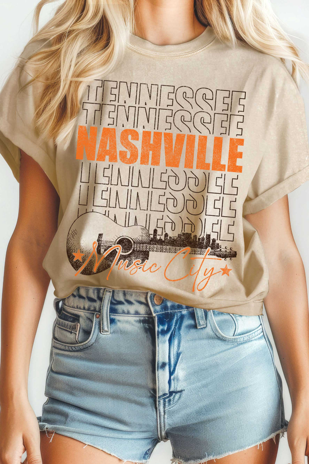 Tennessee Nashville Music City Guitar Mineral Graphic - Adult & Kids T-Shirts, Sweatshirts & Hoodies apparel design preview 1