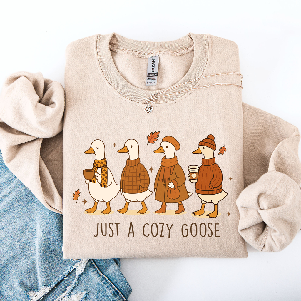 Just A Cozy Goose, Cute Autumn Fall Pumpkin Spice - Adult & Kids T-Shirts, Sweatshirts & Hoodies apparel design preview 1