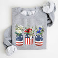 Flowers in Mason Jars, All American, Patriotic - Adult & Kids T-Shirts, Sweatshirts & Hoodies apparel design preview 1