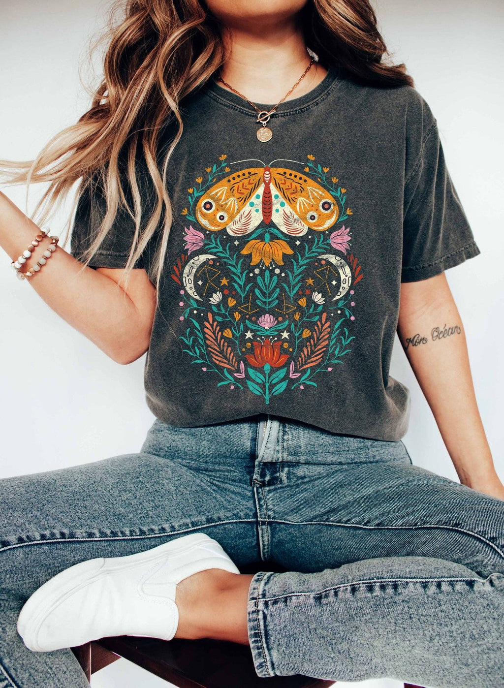 Moth Celestial Color - Adult & Kids T-Shirts, Sweatshirts & Hoodies apparel design preview 1