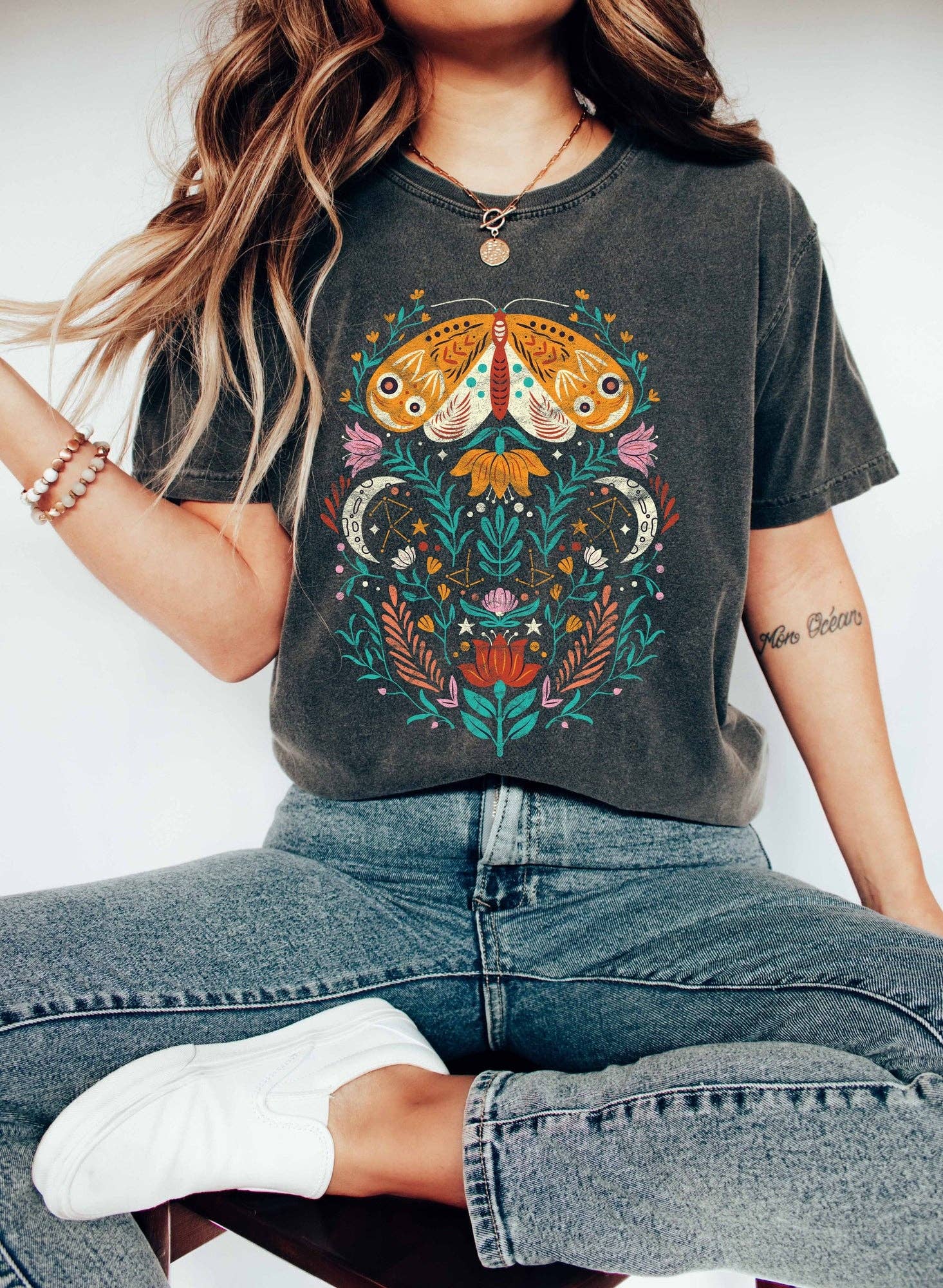 Moth Celestial Color - Adult & Kids T-Shirts, Sweatshirts & Hoodies apparel design preview 1