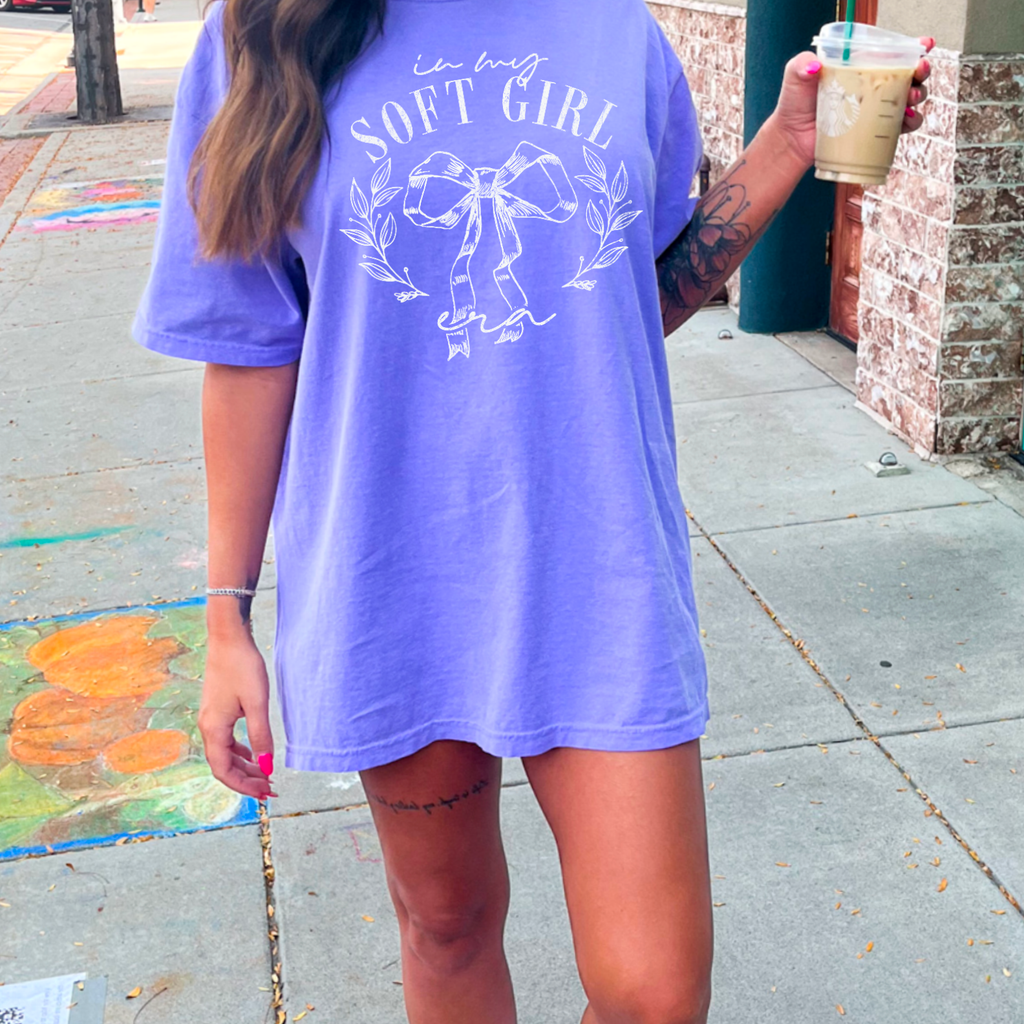 In My Soft Girl Era Coquette Comfort Color Graphic - Adult & Kids T-Shirts, Sweatshirts & Hoodies apparel design preview 1
