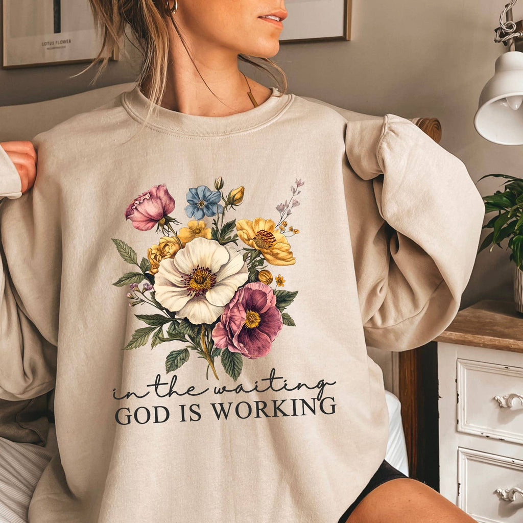 In the Waiting Christian Graphic - Adult & Kids T-Shirts, Sweatshirts & Hoodies apparel design preview 1