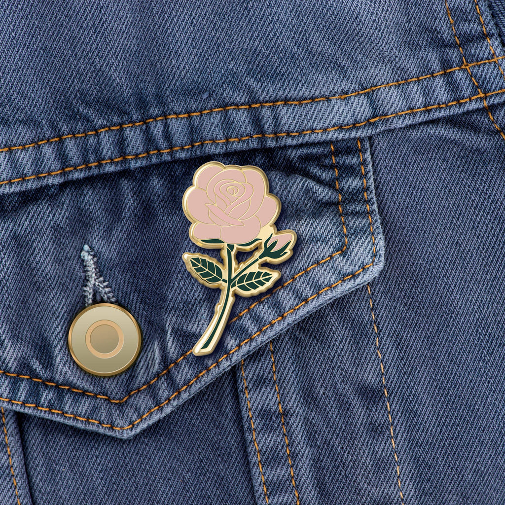 Pink Rose Flower Enamel Pin June Birth Month - Adult & Kids T-Shirts, Sweatshirts & Hoodies apparel design preview 1