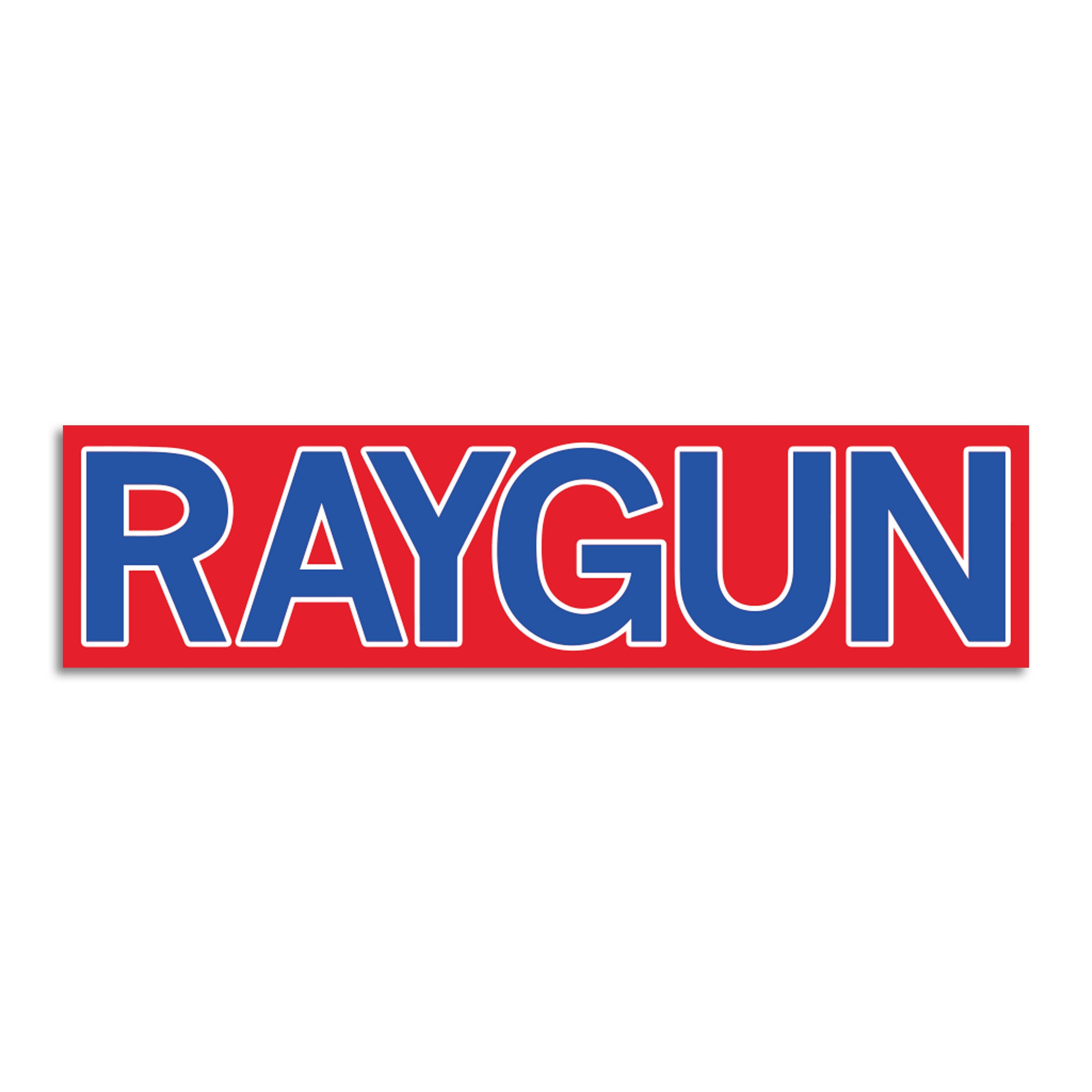 RAYGUN Block Text Logo Red Blue Die-Cut Sticker - Adult & Kids T-Shirts, Sweatshirts & Hoodies apparel design preview 1