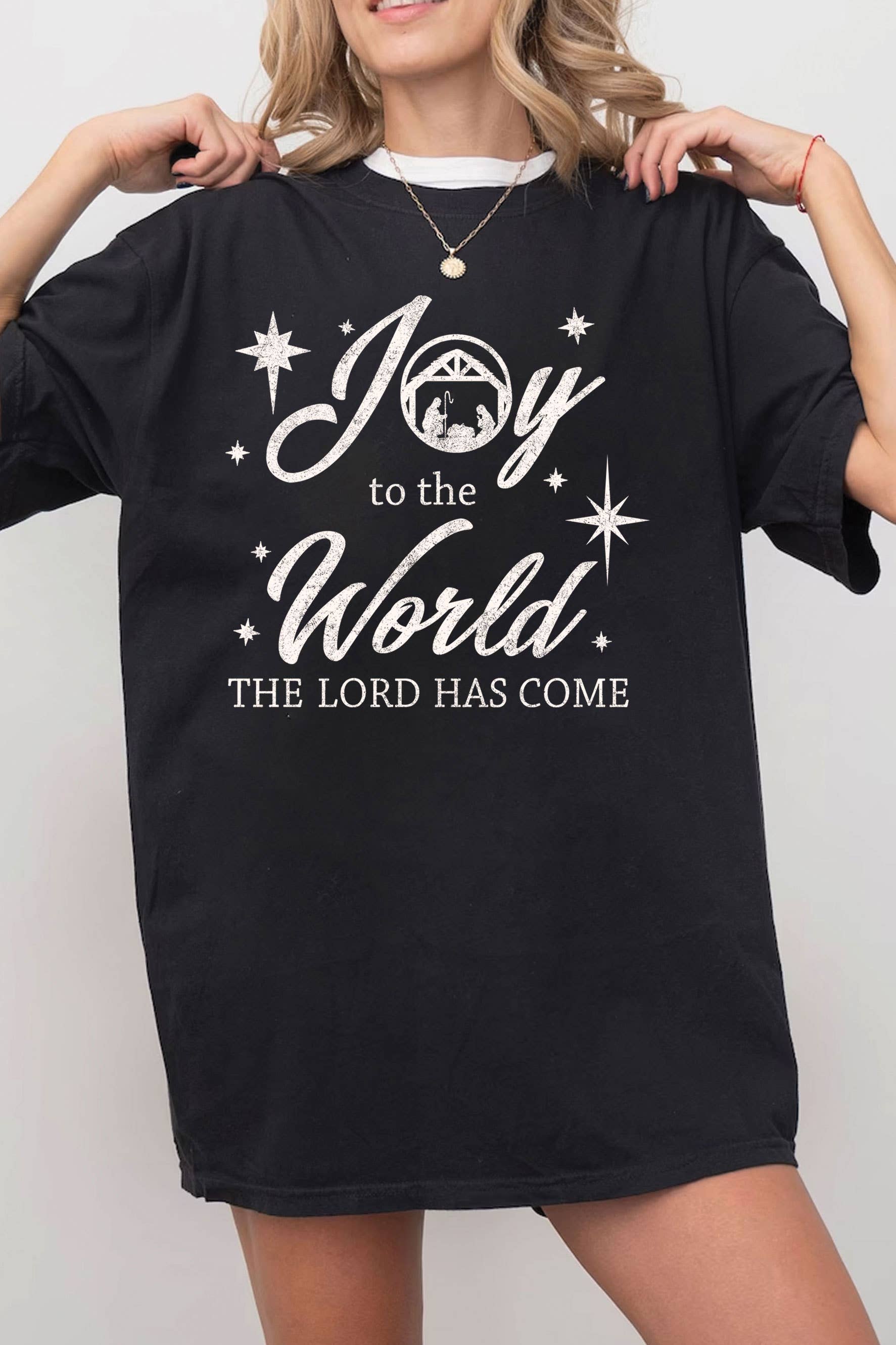 Joy To the World Puff Oversize Graphic - Adult & Kids T-Shirts, Sweatshirts & Hoodies apparel design preview 1