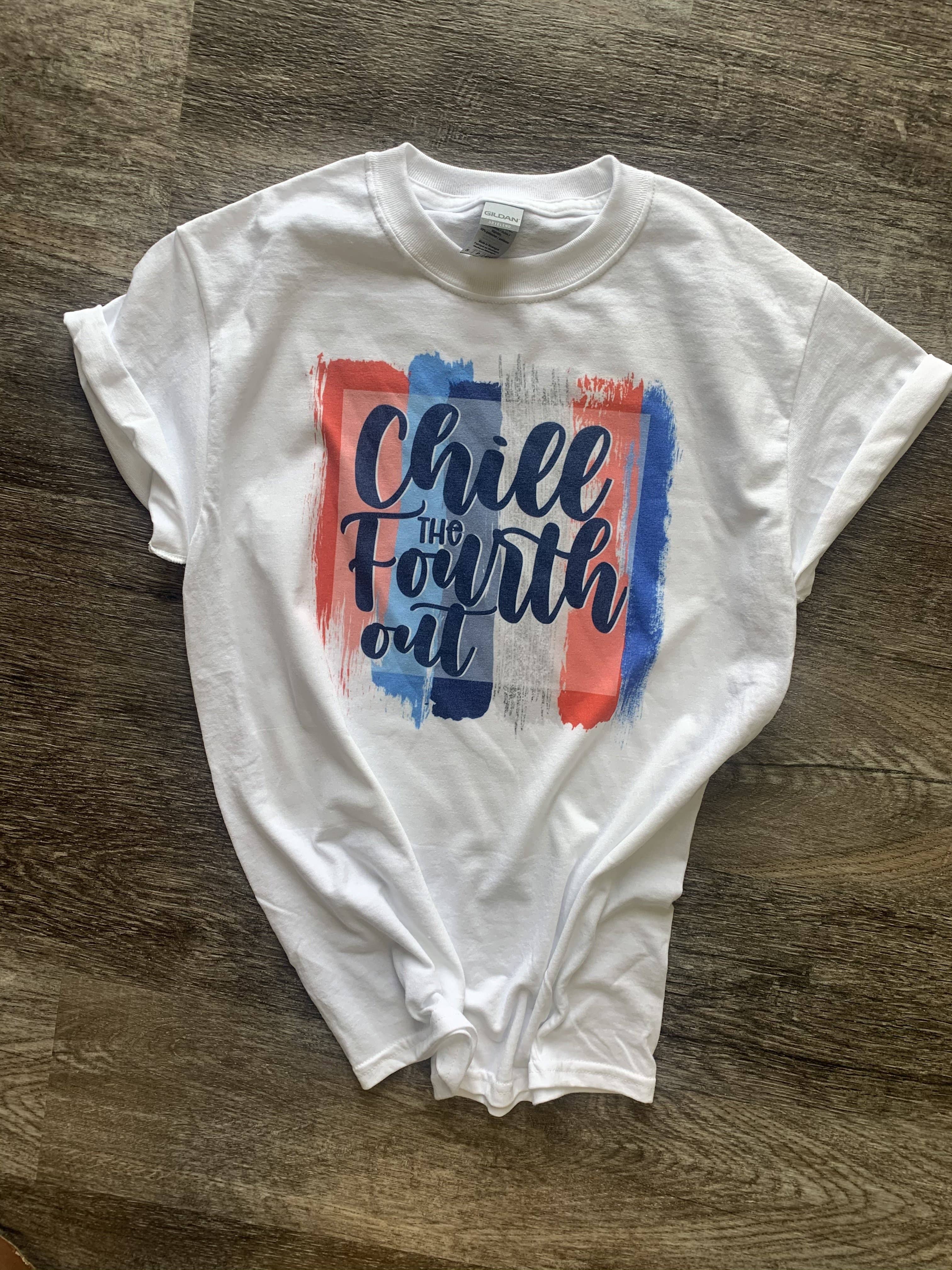 Chill the Fourth Out On White - Adult & Kids T-Shirts, Sweatshirts & Hoodies apparel design preview 1